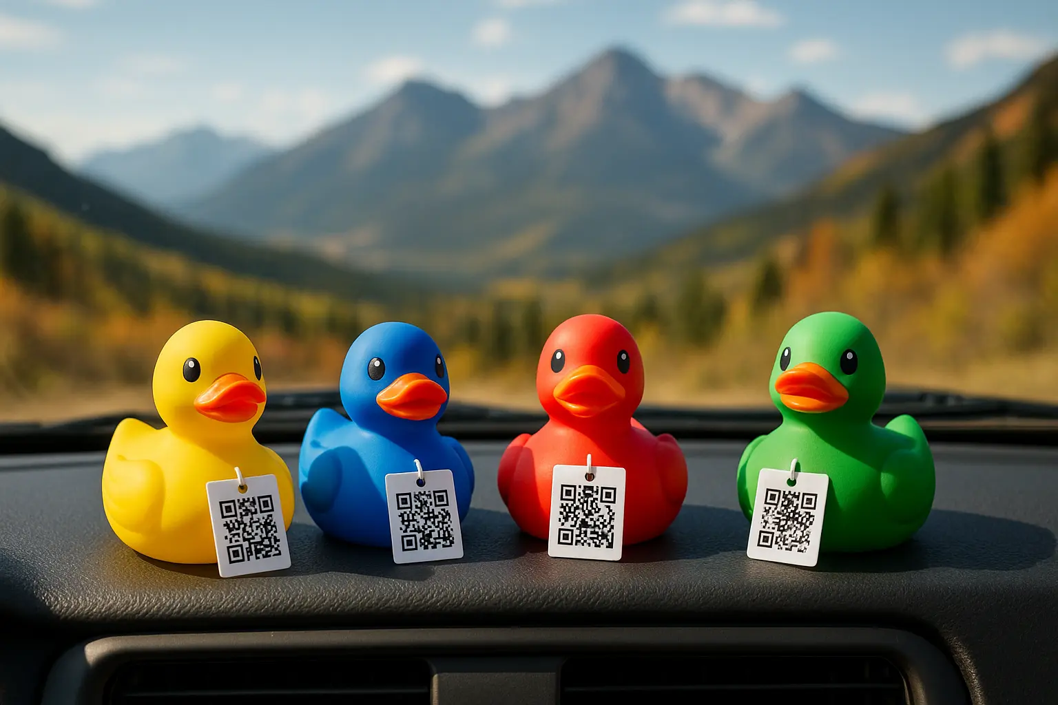 Duck Tracker feature showing QR code tags and journey timeline